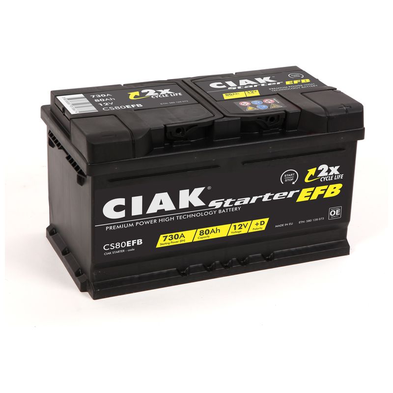 Akumulator CIAK Starter EFB 12 V 80 Ah +D