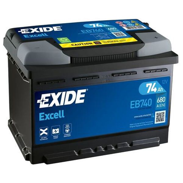 Akumulator EXIDE Excell 12 V 74 Ah +D