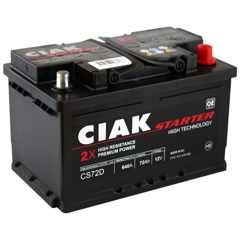 Akumulator CIAK Starter 12 V 72 Ah +D